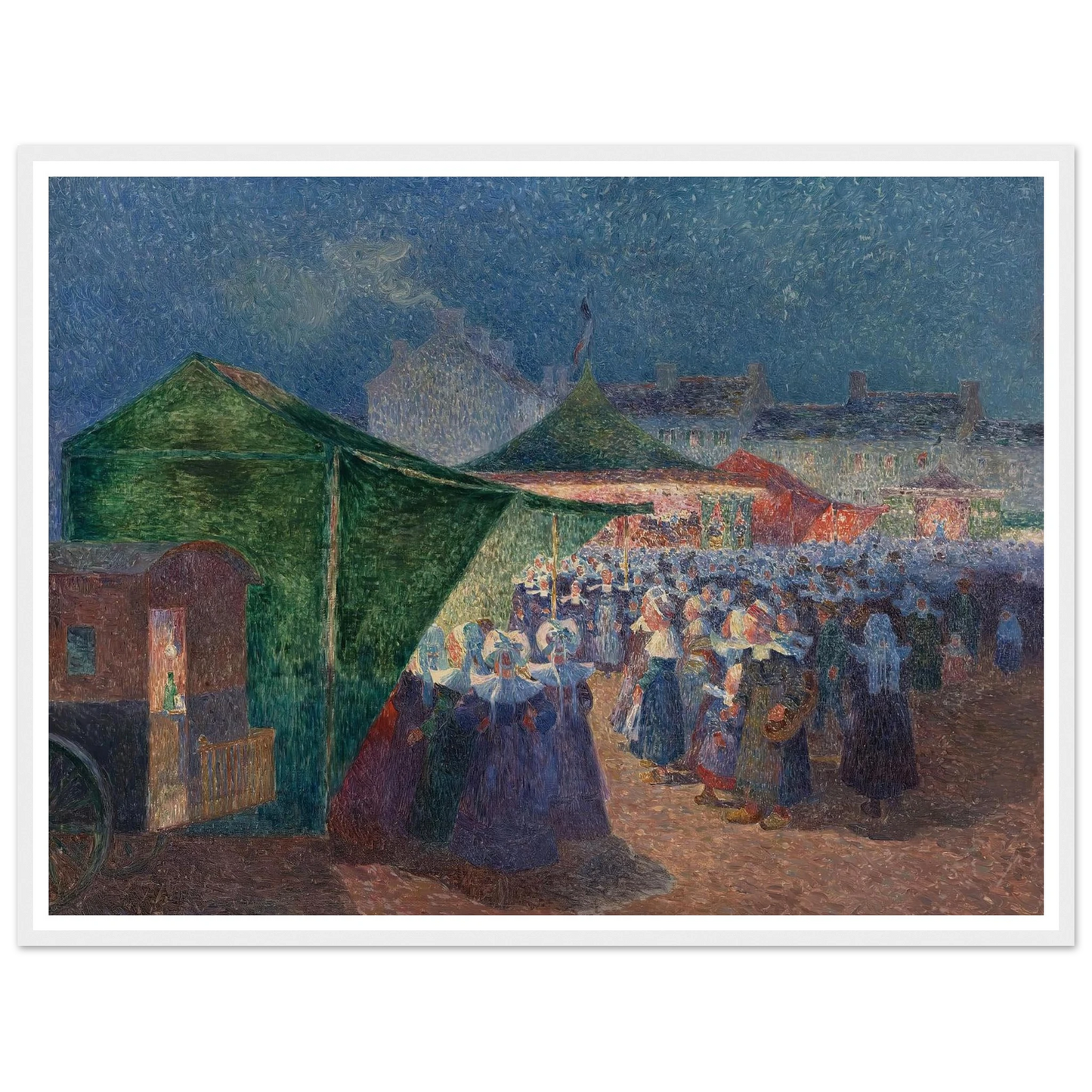 The Fair Festival Art Print | Ferdinand du Puigaudeau - Framed Poster - 30x40 cm / 12x16″ - Black frame