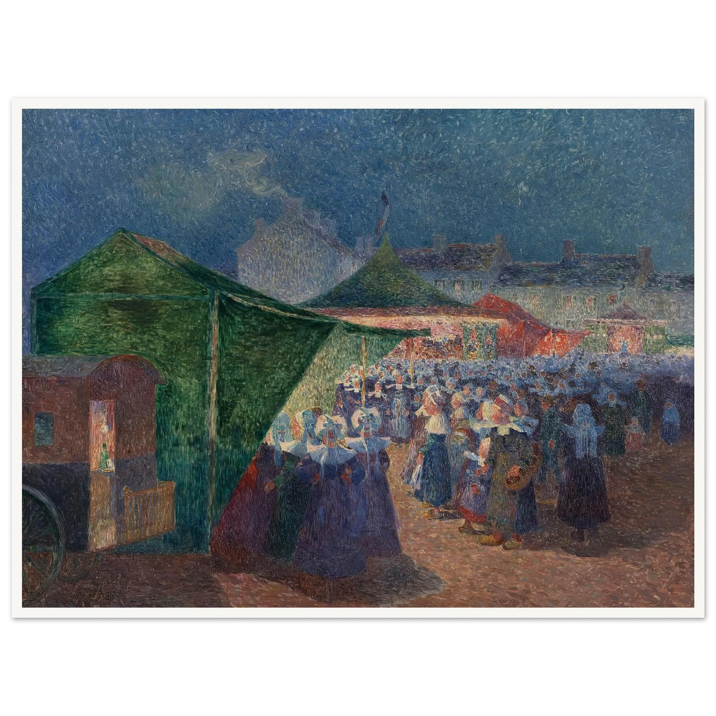 The Fair Festival Art Print | Ferdinand du Puigaudeau - Framed Poster - 30x40 cm / 12x16″ - Black frame