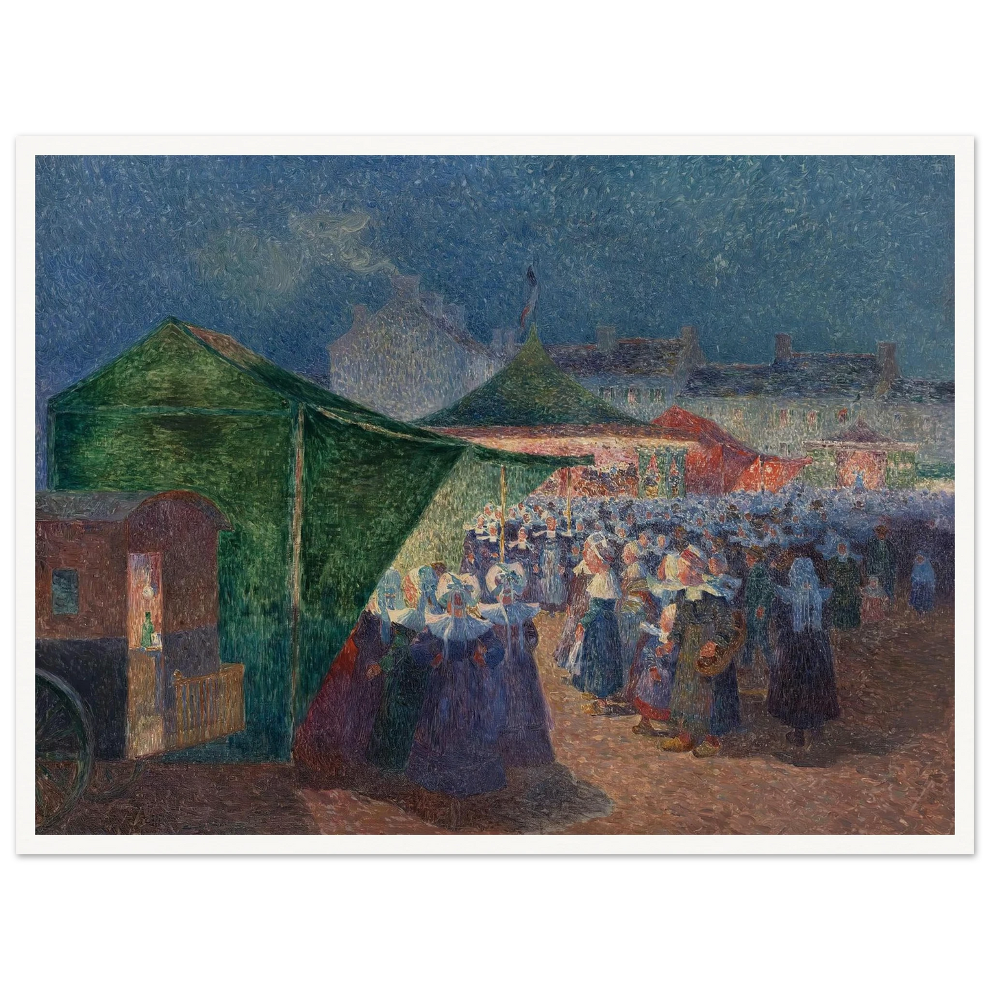 The Fair Festival Art Print | Ferdinand du Puigaudeau - Framed Poster - 30x40 cm / 12x16″ - Black frame