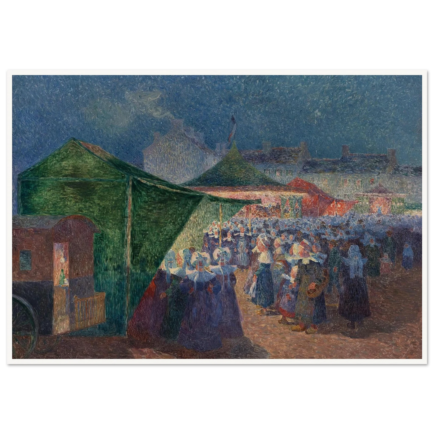 The Fair Festival Art Print | Ferdinand du Puigaudeau - Framed Poster - 30x40 cm / 12x16″ - Black frame