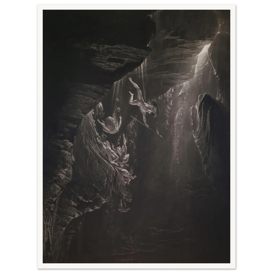 The Fall of the Rebel Angels (1825) Art Print | John Martin - Framed Poster - 30x40 cm / 12x16″ - Black frame