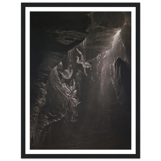 The Fall of the Rebel Angels (1825) Art Print | John Martin - Framed Poster - 30x40 cm / 12x16″ - Black frame