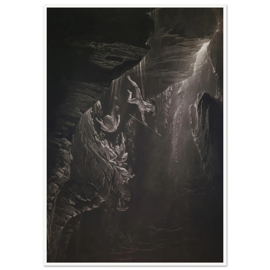 The Fall of the Rebel Angels (1825) Art Print | John Martin - Framed Poster - 30x40 cm / 12x16″ - Black frame