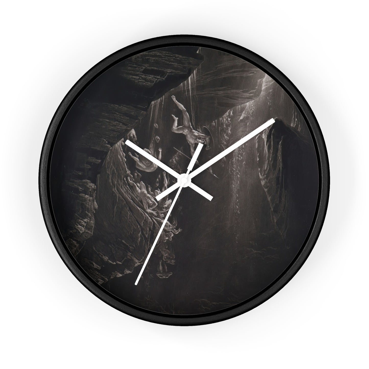 The Fall of the Rebel Angels Wall Clock | John Martin - White - Black Base - 10"