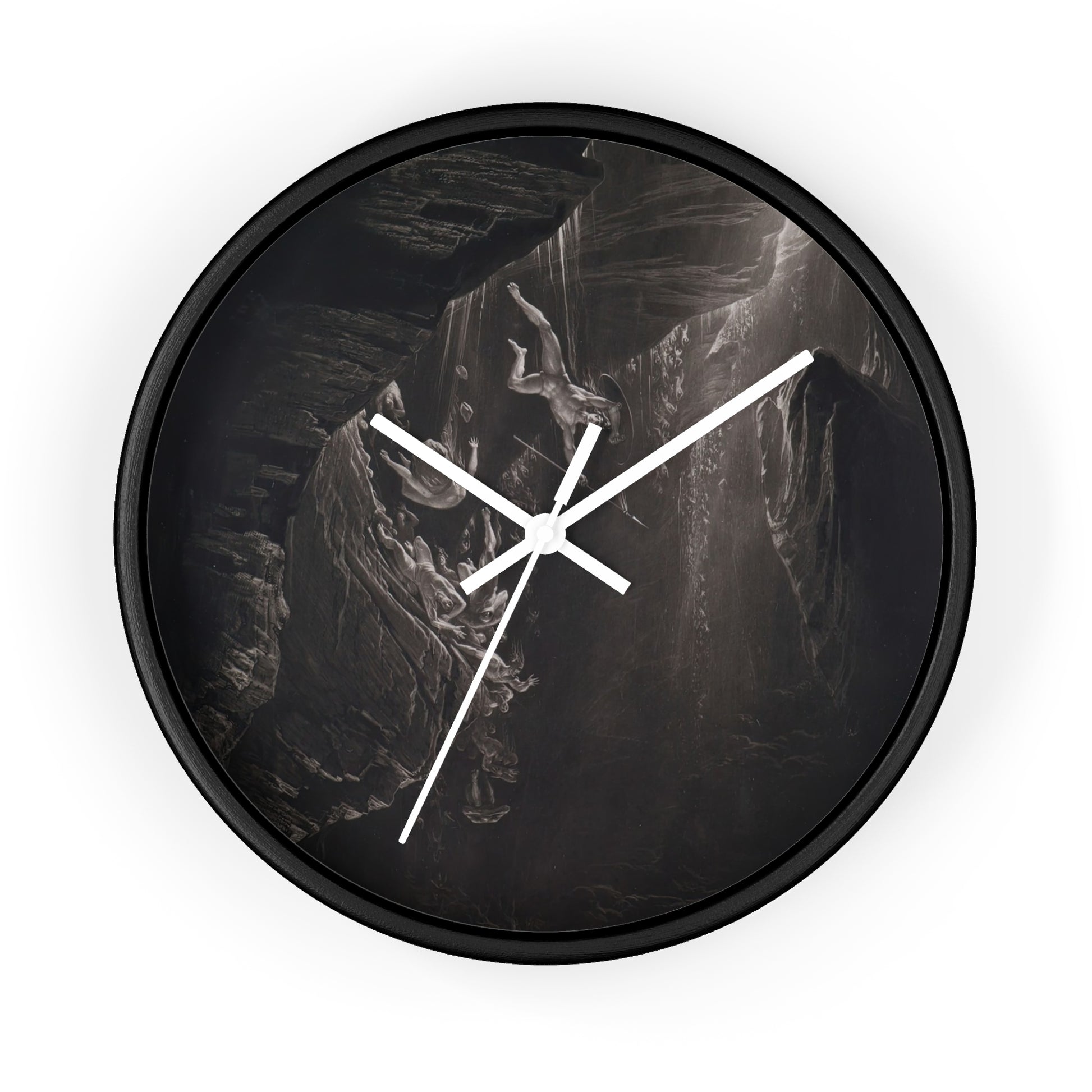 The Fall of the Rebel Angels Wall Clock | John Martin - White - Black Base - 10"