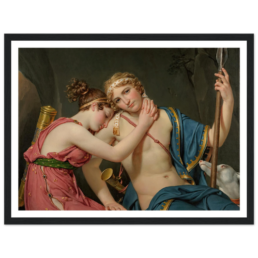 The Farewell Of Telemachus And Eucharis (1818) Art Print | Jacques Louis David - Framed Poster - 30x40 cm / 12x16″ - Black frame