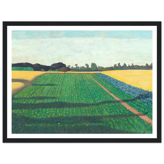 The Fields, Plateau Of Red Cross (1914) Art Print | Felix Vallotton - Framed Poster - 30x40 cm / 12x16″ - Black frame