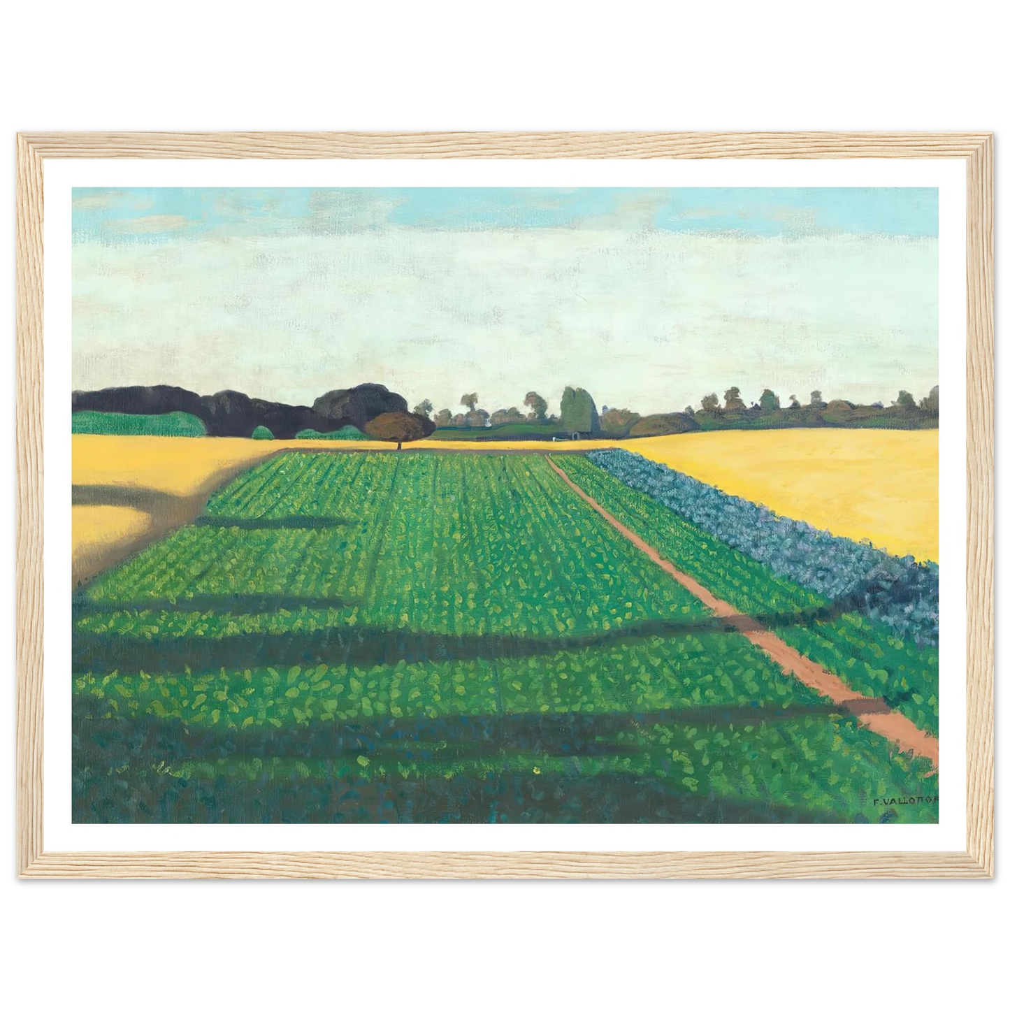 The Fields, Plateau Of Red Cross (1914) Art Print | Felix Vallotton - Framed Poster - 30x40 cm / 12x16″ - Black frame