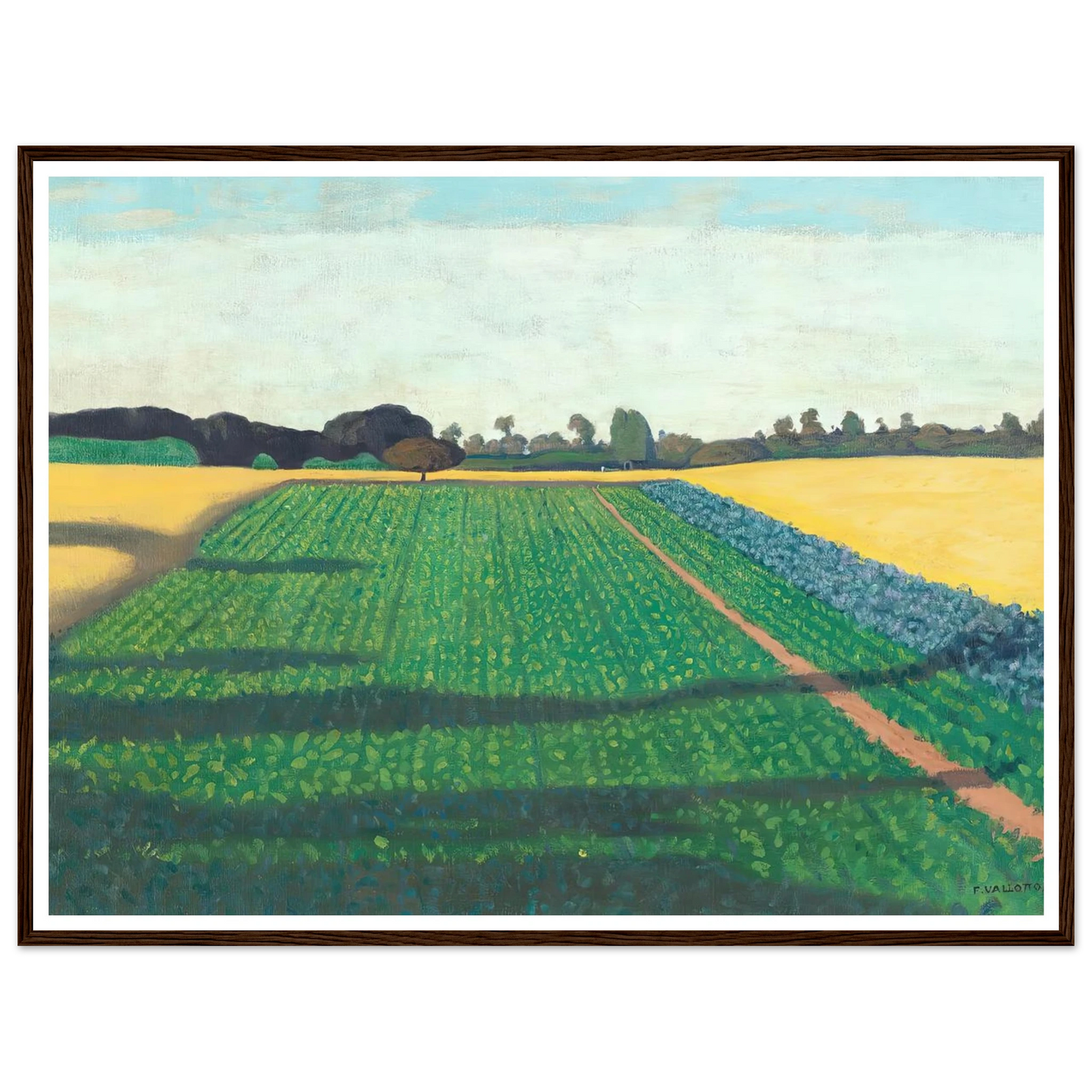 The Fields, Plateau Of Red Cross (1914) Art Print | Felix Vallotton - Framed Poster - 30x40 cm / 12x16″ - Black frame