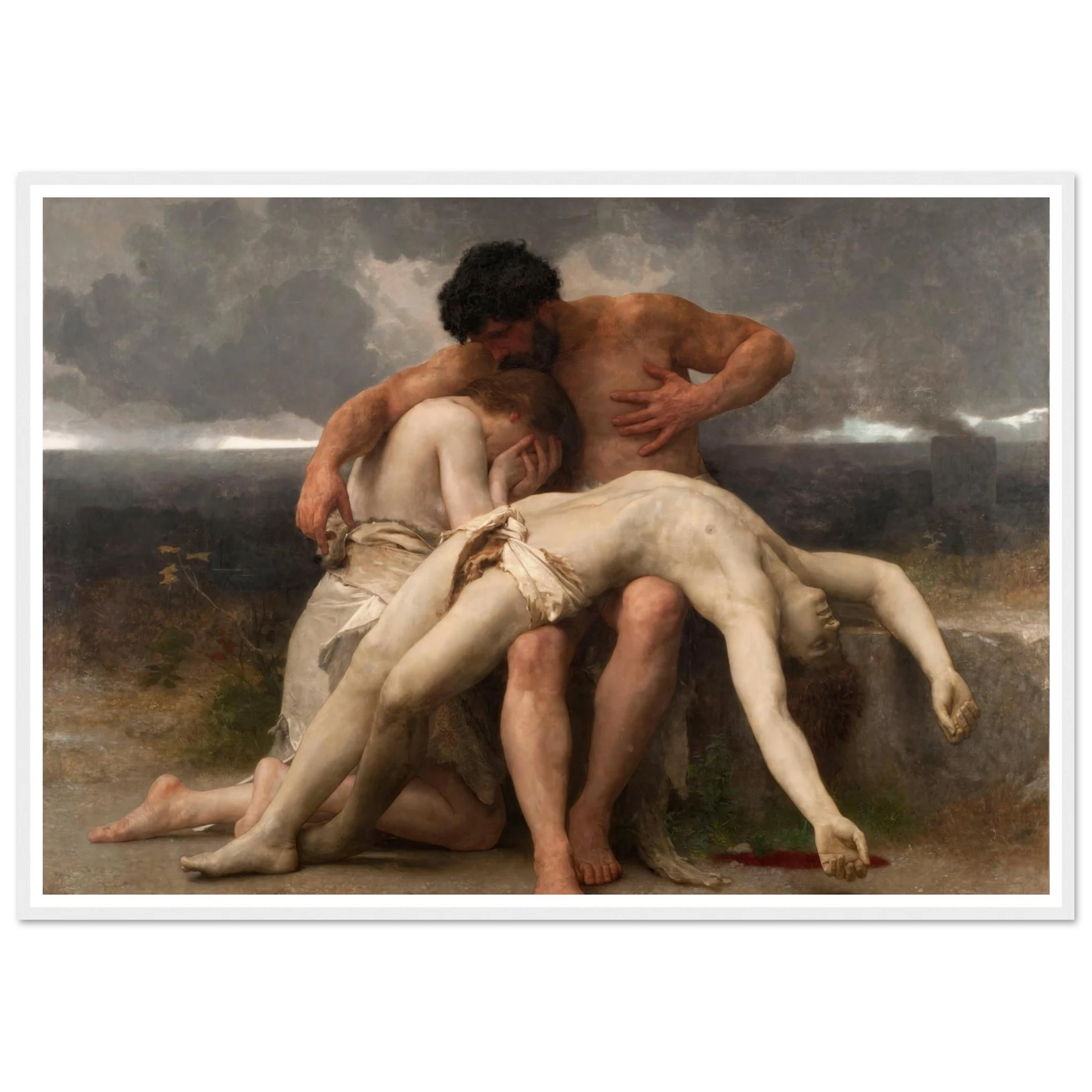 The First Mourning (1888) Art Print | William Bouguereau - Framed Poster - 30x40 cm / 12x16″ - Black frame