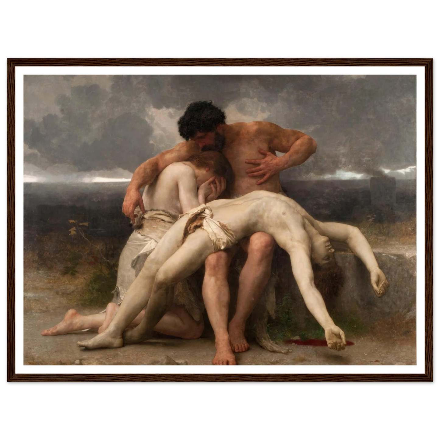 The First Mourning (1888) Art Print | William Bouguereau - Framed Poster - 30x40 cm / 12x16″ - Black frame