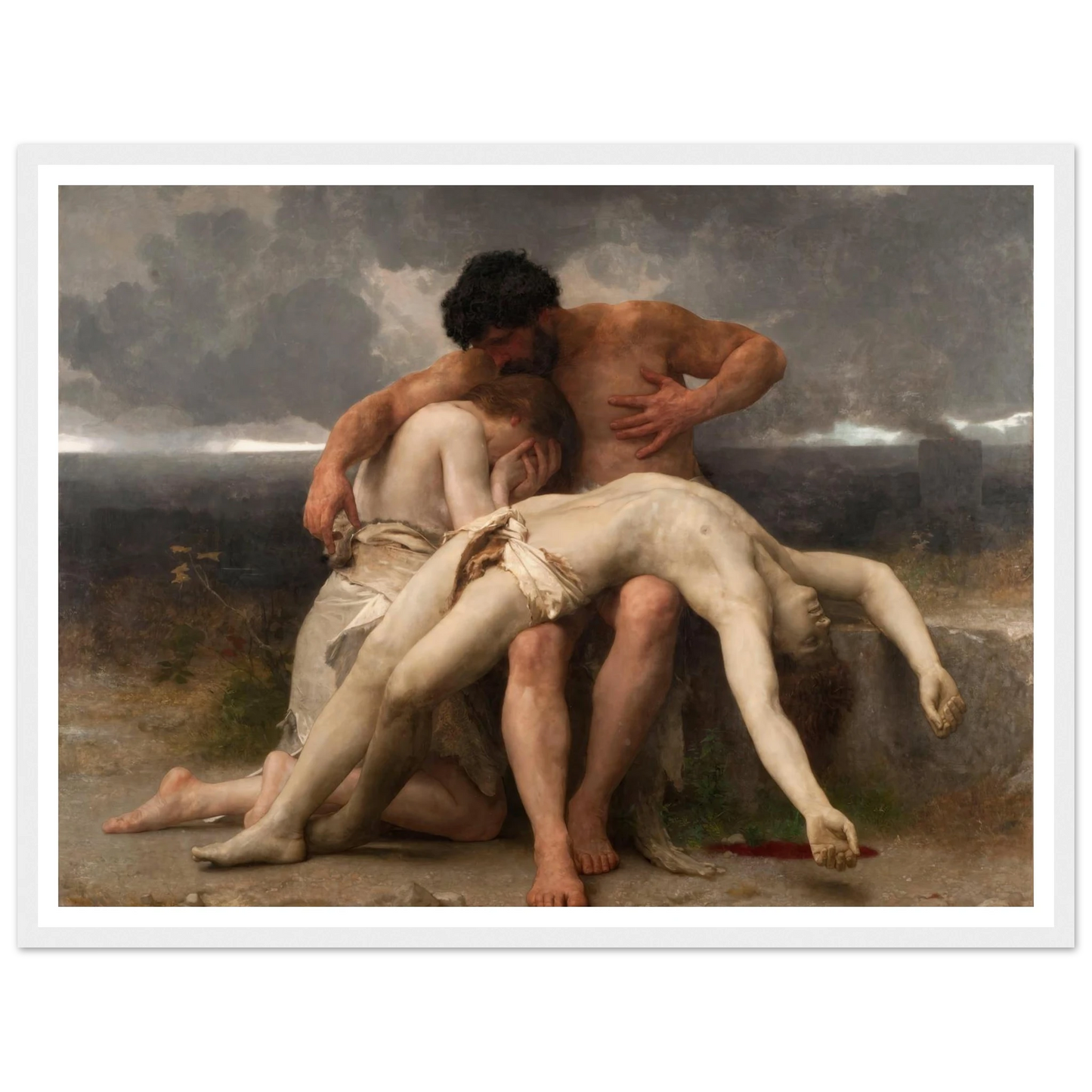 The First Mourning (1888) Art Print | William Bouguereau - Framed Poster - 30x40 cm / 12x16″ - Black frame