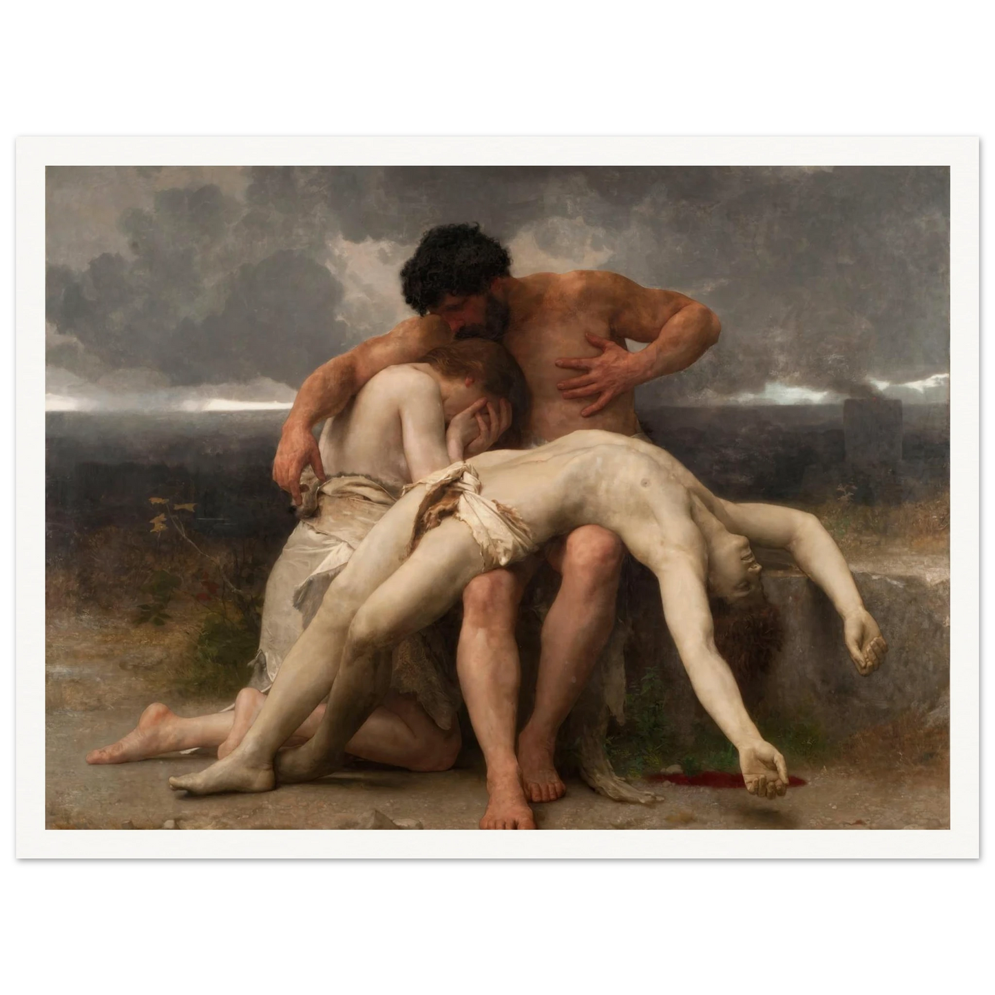 The First Mourning (1888) Art Print | William Bouguereau - Framed Poster - 30x40 cm / 12x16″ - Black frame