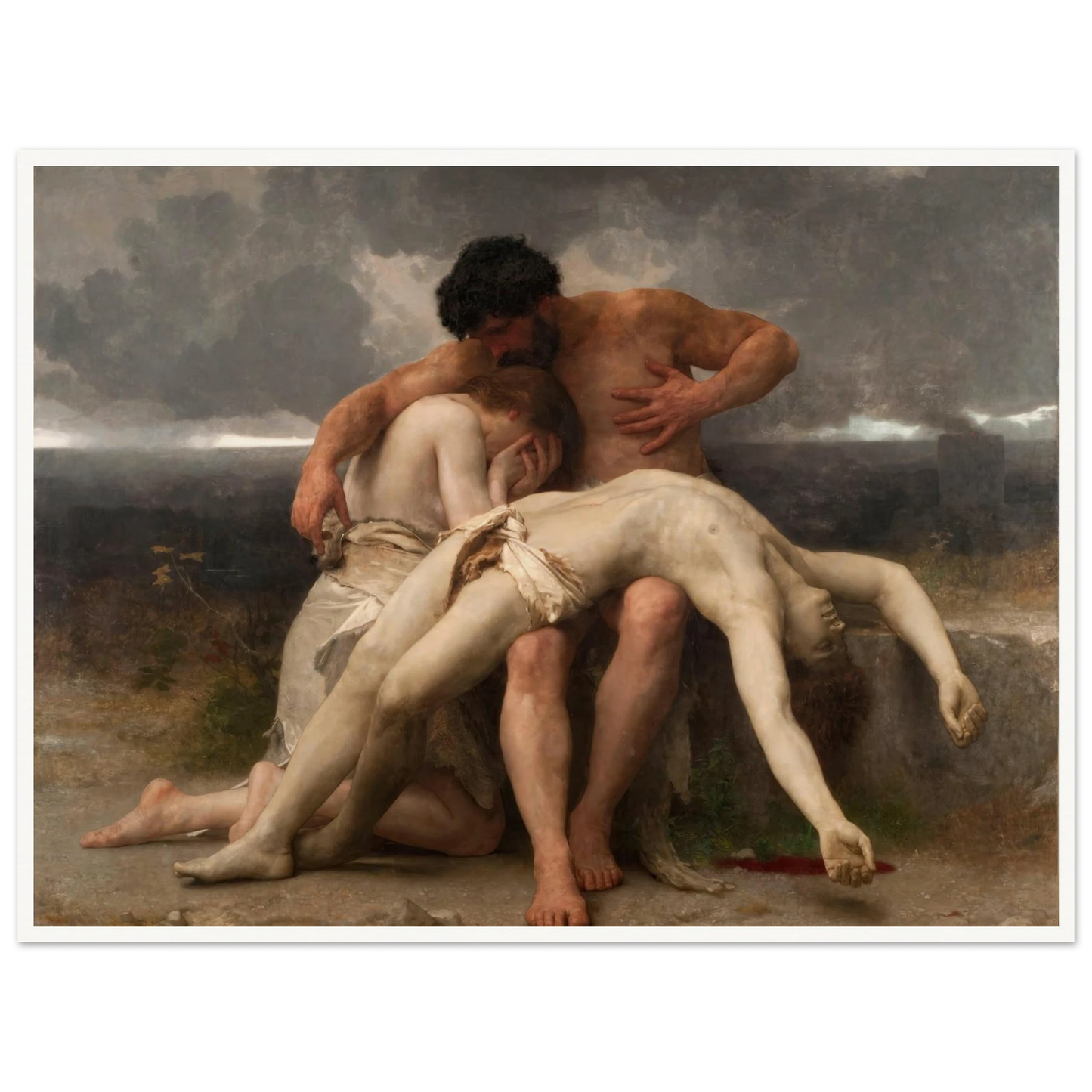 The First Mourning (1888) Art Print | William Bouguereau - Framed Poster - 30x40 cm / 12x16″ - Black frame