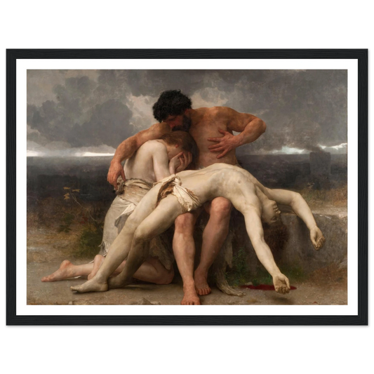 The First Mourning (1888) Art Print | William Bouguereau - Framed Poster - 30x40 cm / 12x16″ - Black frame