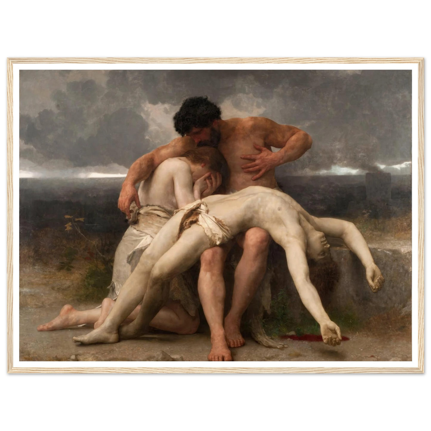 The First Mourning (1888) Art Print | William Bouguereau - Framed Poster - 30x40 cm / 12x16″ - Black frame