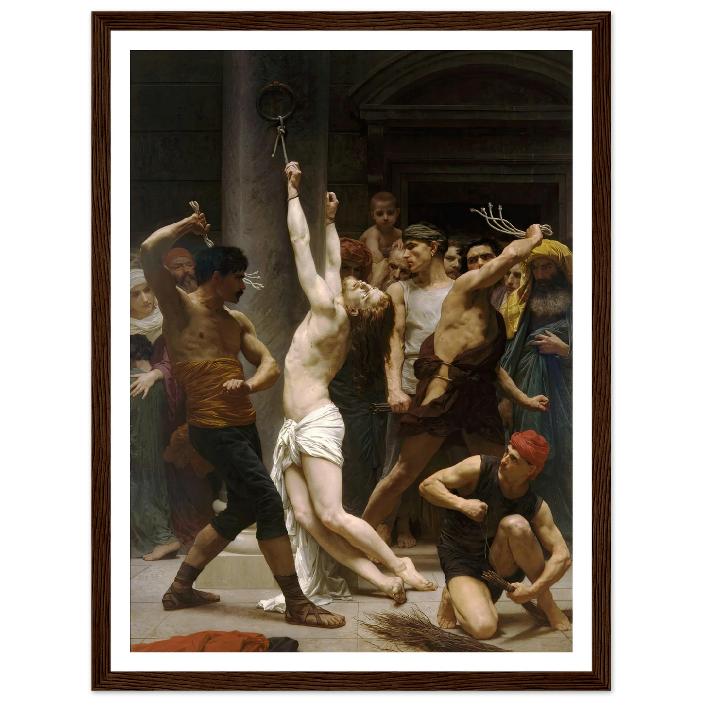 The Flagellation of Our Lord Jesus Christ (1880) Art Print | William Bouguereau - Framed Poster - 30x40 cm / 12x16″ - Black frame