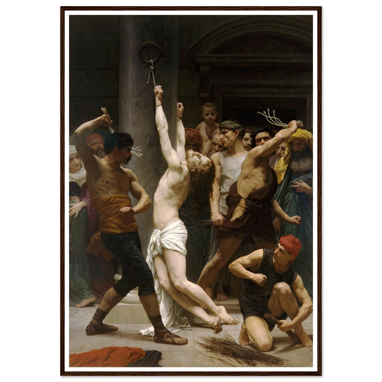 The Flagellation of Our Lord Jesus Christ (1880) Art Print | William Bouguereau - Framed Poster - 30x40 cm / 12x16″ - Black frame