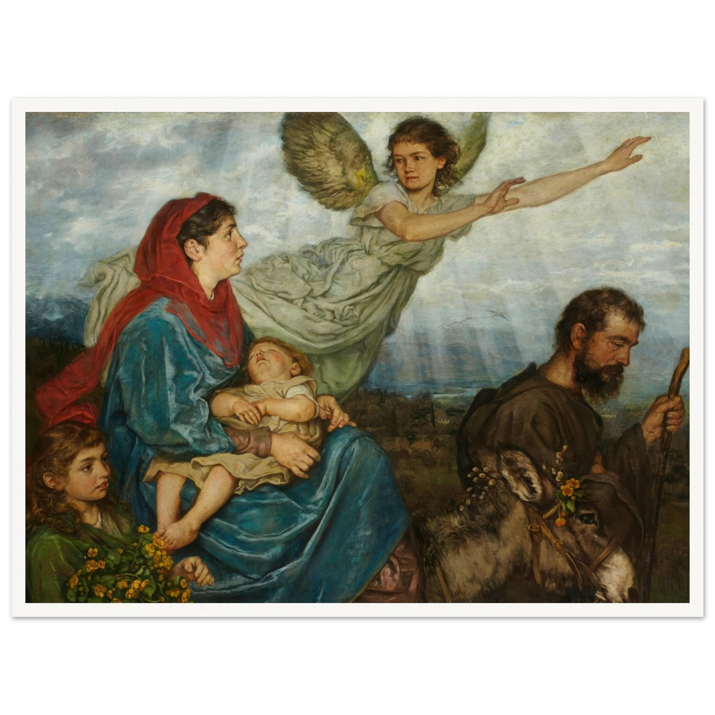 The Flight into Egypt (1879) Art Print | Hans Thoma - Framed Poster - 30x40 cm / 12x16″ - Black frame