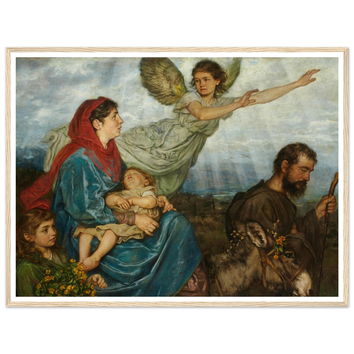 The Flight into Egypt (1879) Art Print | Hans Thoma - Framed Poster - 30x40 cm / 12x16″ - Black frame