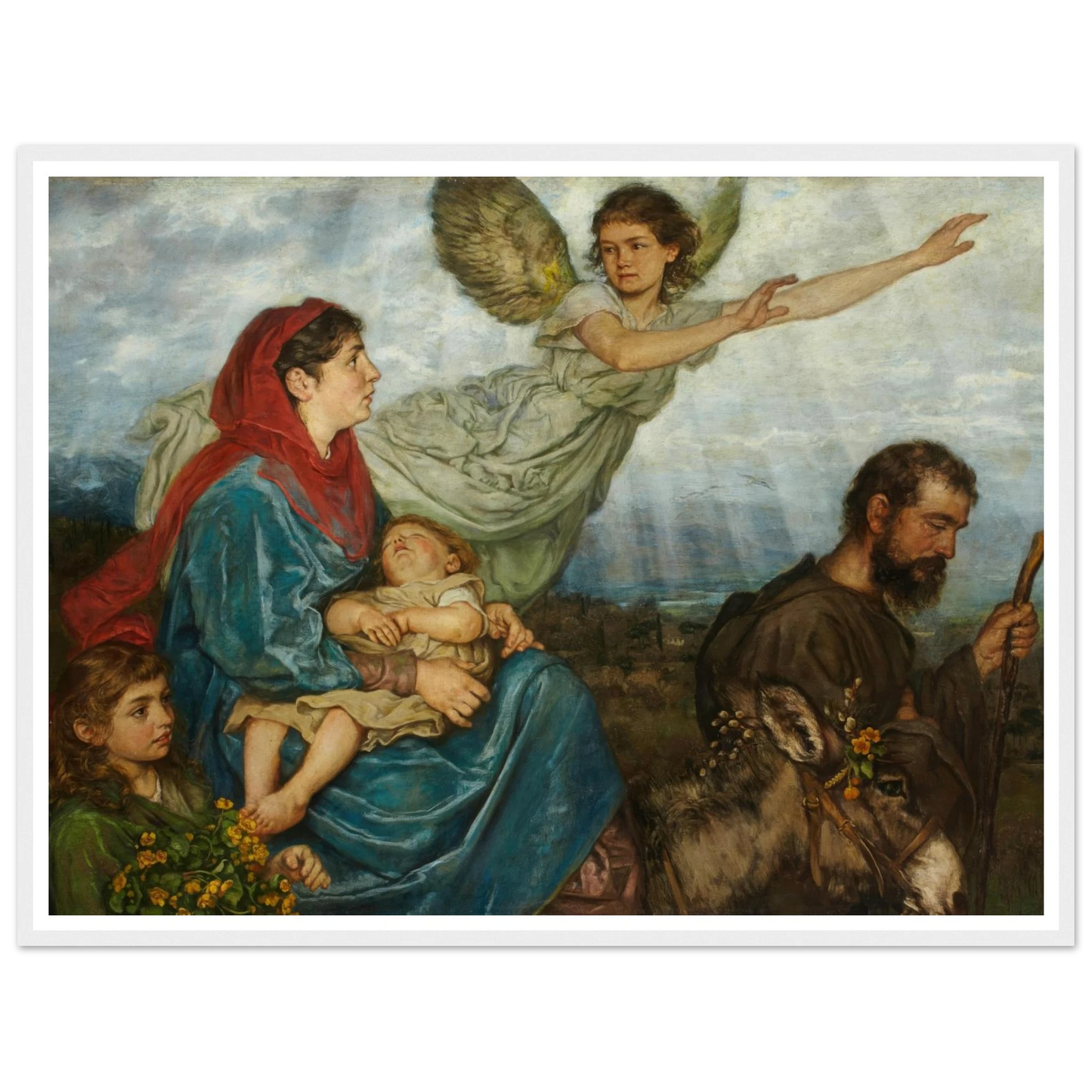 The Flight into Egypt (1879) Art Print | Hans Thoma - Framed Poster - 30x40 cm / 12x16″ - Black frame