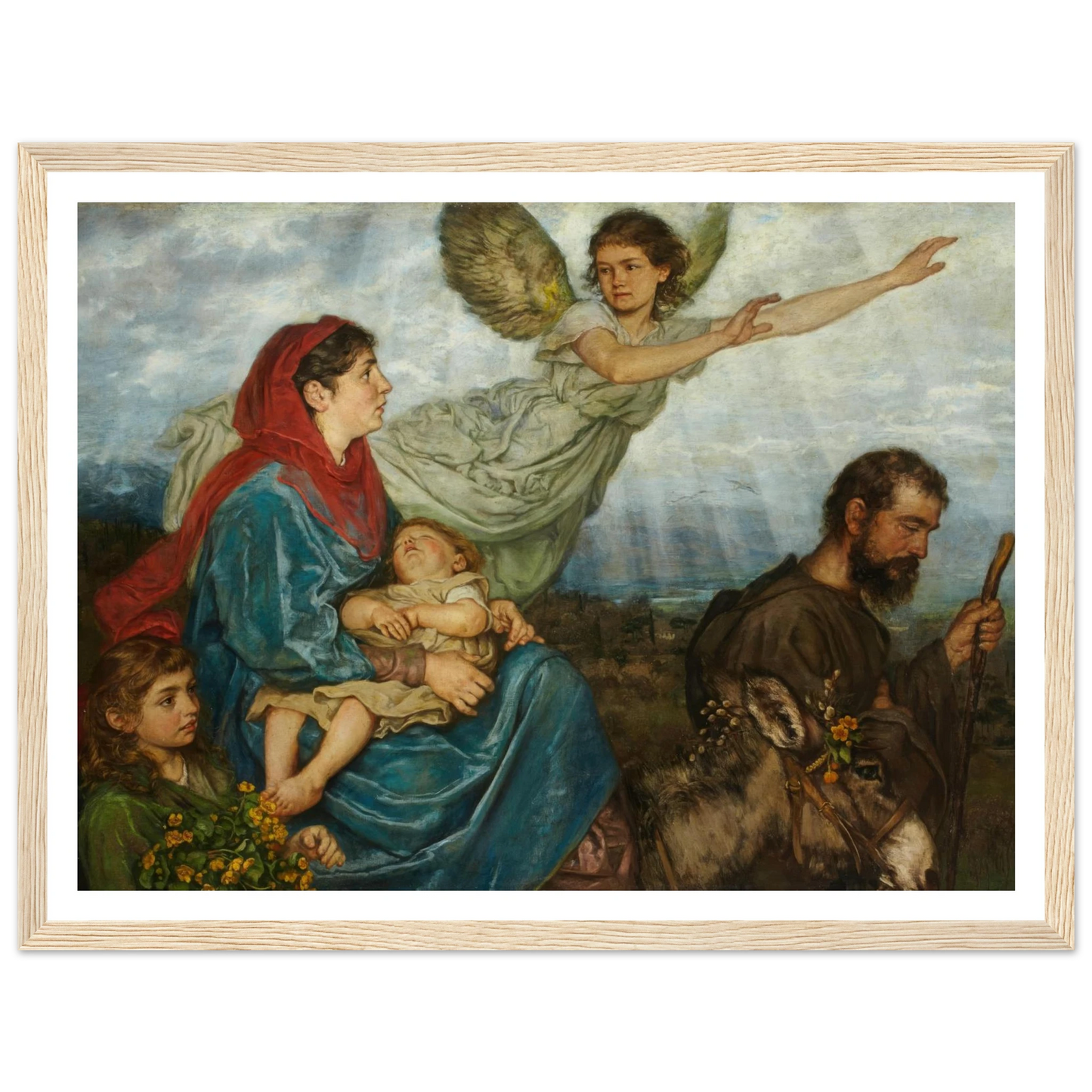 The Flight into Egypt (1879) Art Print | Hans Thoma - Framed Poster - 30x40 cm / 12x16″ - Black frame