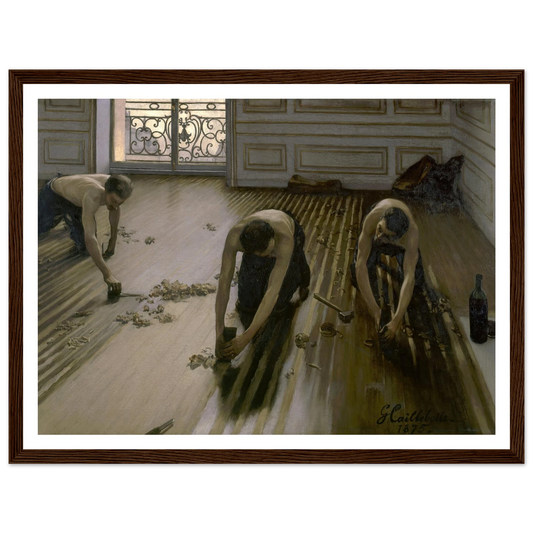 The Floor Planers (1875) Art Print | Gustave Caillebotte - Framed Poster - 30x40 cm / 12x16″ - Black frame
