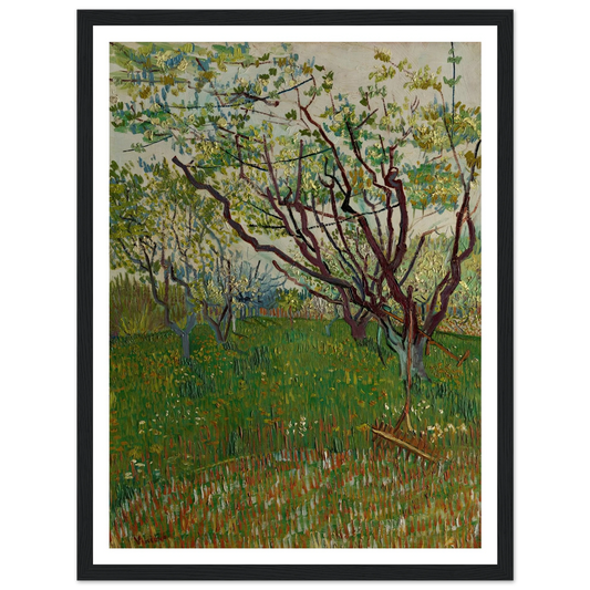 The Flowering Orchard (1888) Art Print | Vincent van Gogh - Framed Poster - 30x40 cm / 12x16″ - Black frame