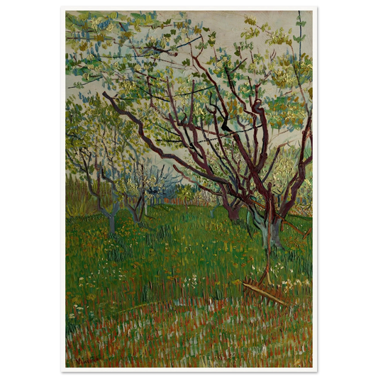The Flowering Orchard (1888) Art Print | Vincent van Gogh - Framed Poster - 30x40 cm / 12x16″ - Black frame