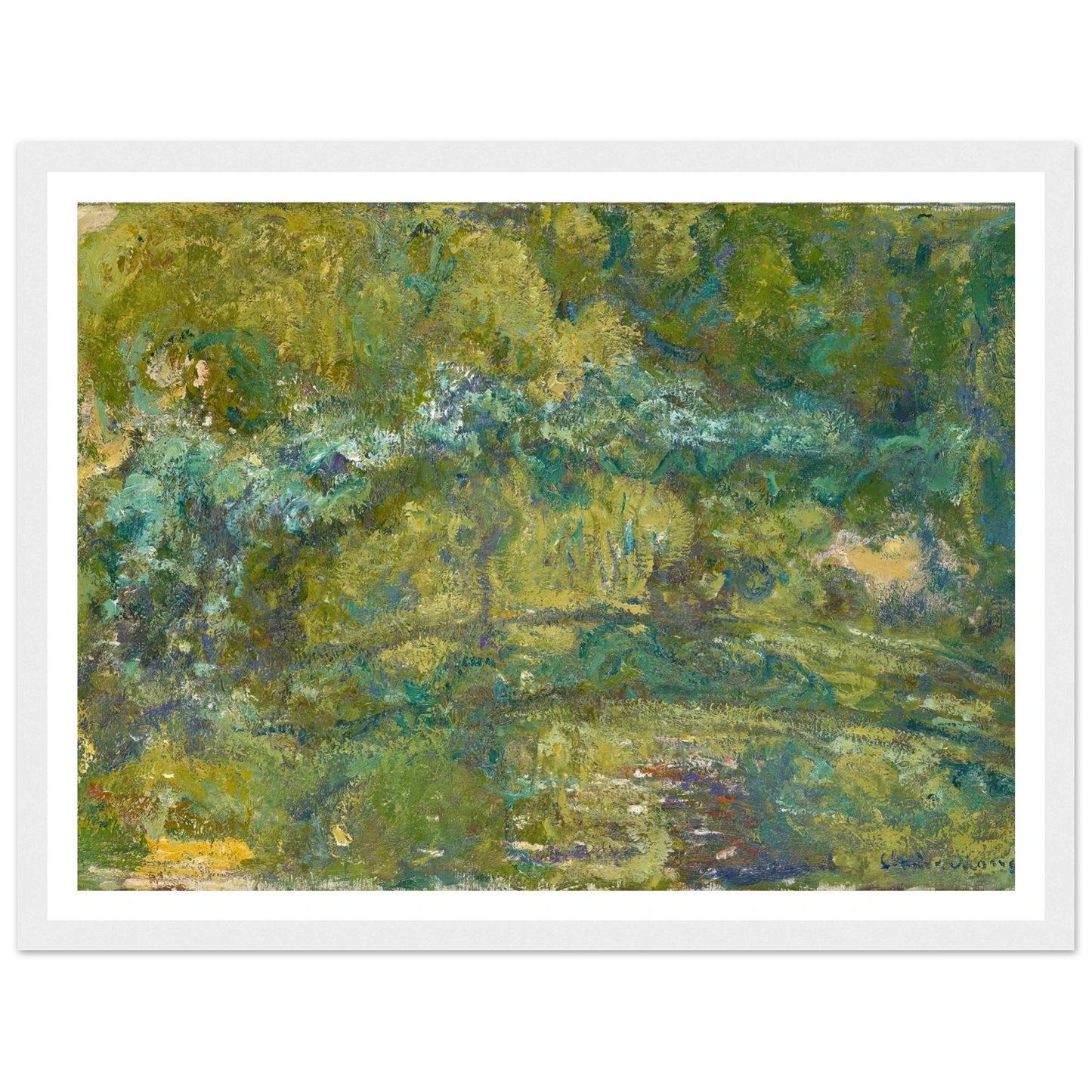 The Footbridge over the Water-Lily Pond (1919) Art Print | Claude Monet - Framed Poster - 30x40 cm / 12x16″ - Black frame
