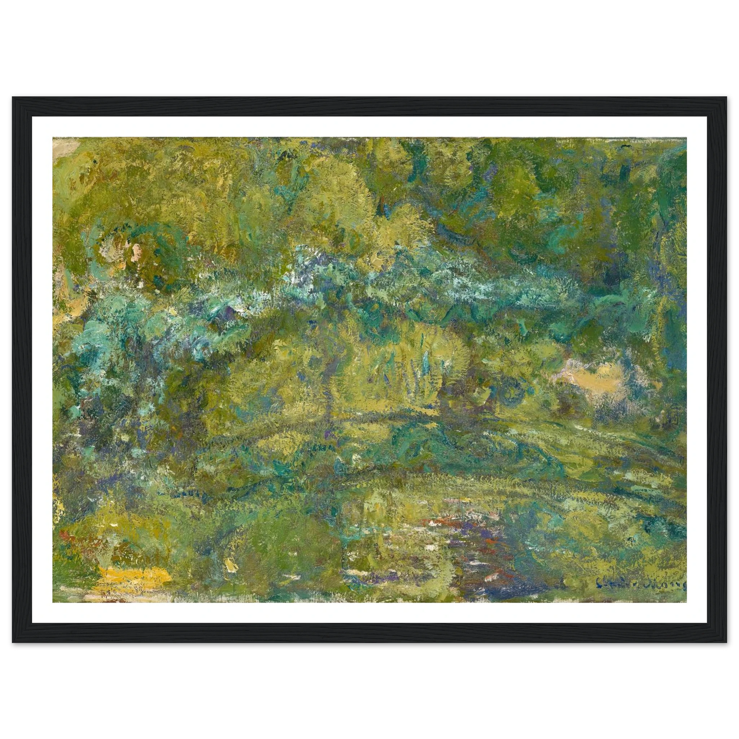 The Footbridge over the Water-Lily Pond (1919) Art Print | Claude Monet - Framed Poster - 30x40 cm / 12x16″ - Black frame