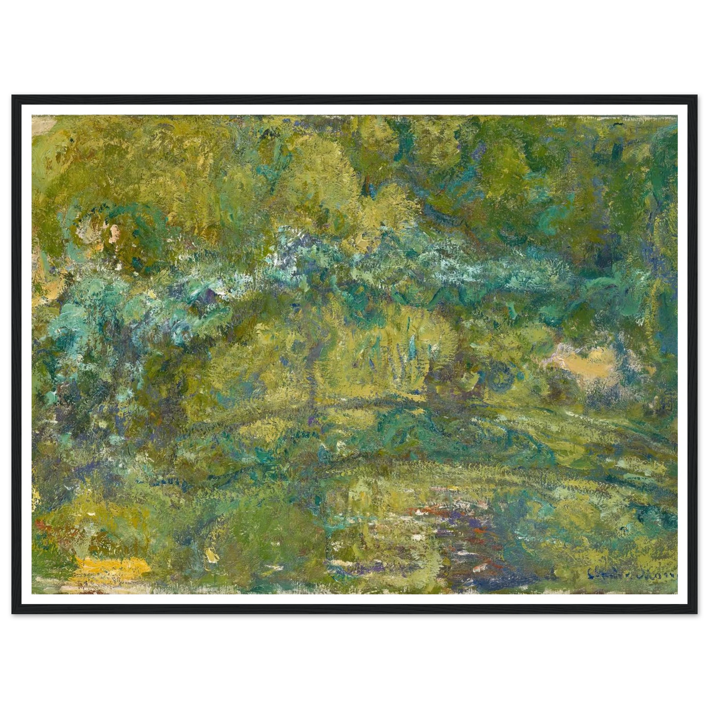 The Footbridge over the Water-Lily Pond (1919) Art Print | Claude Monet - Framed Poster - 30x40 cm / 12x16″ - Black frame