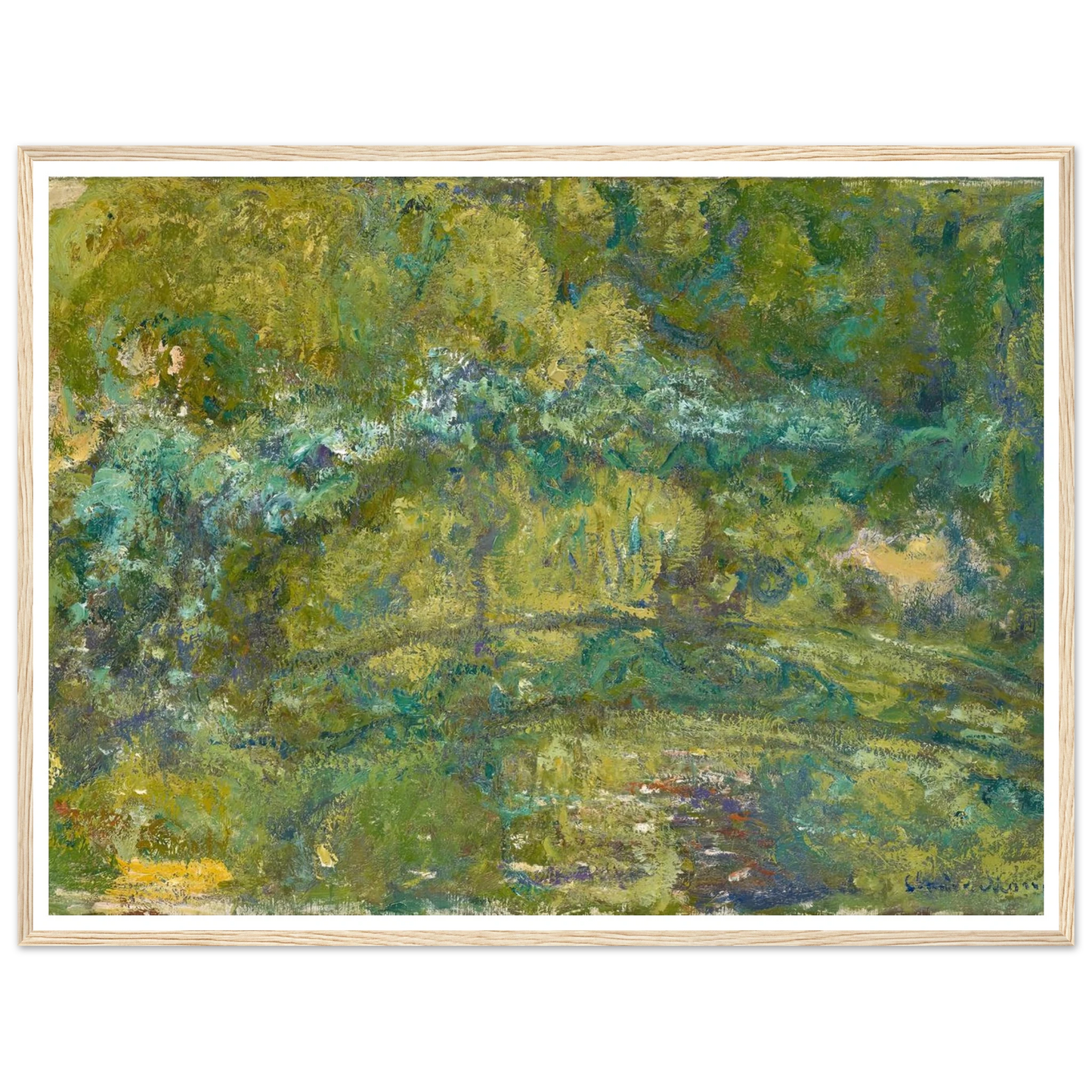 The Footbridge over the Water-Lily Pond (1919) Art Print | Claude Monet - Framed Poster - 30x40 cm / 12x16″ - Black frame