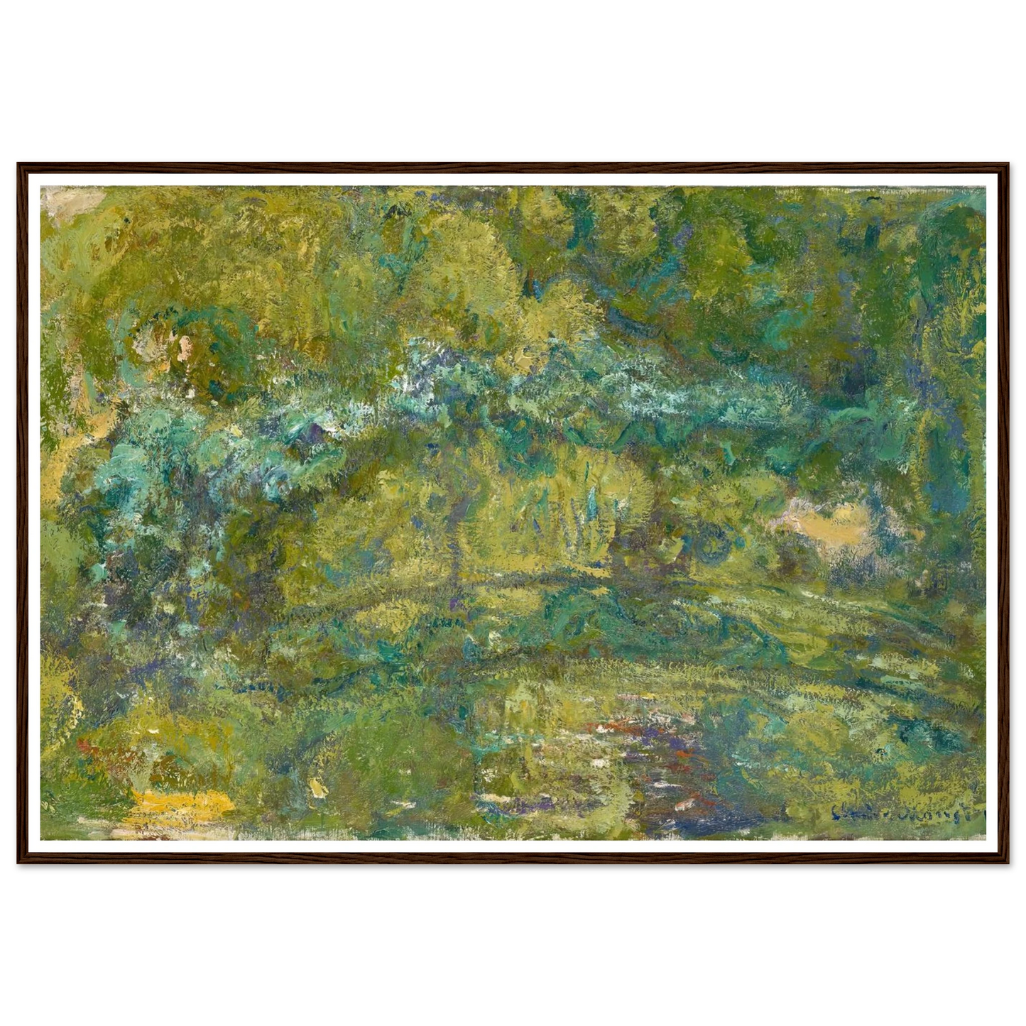 The Footbridge over the Water-Lily Pond (1919) Art Print | Claude Monet - Framed Poster - 30x40 cm / 12x16″ - Black frame