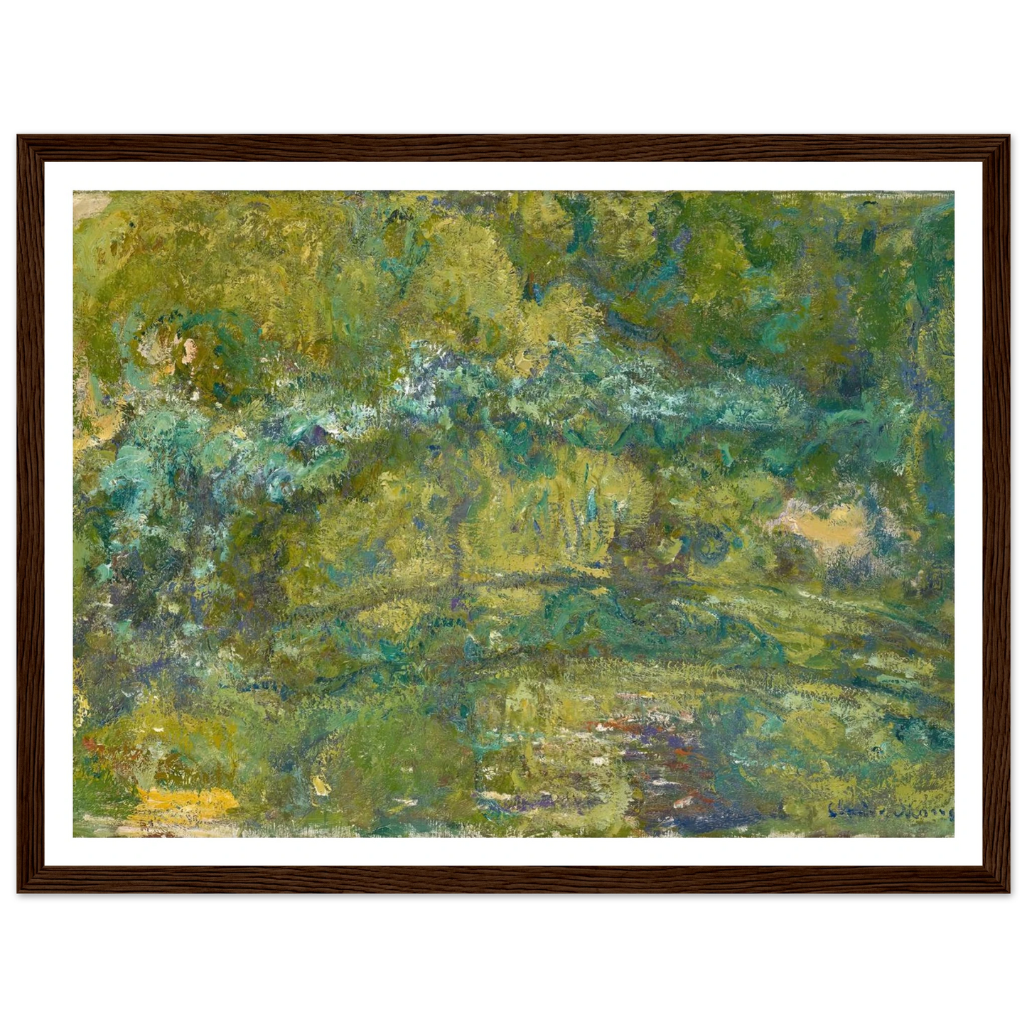 The Footbridge over the Water-Lily Pond (1919) Art Print | Claude Monet - Framed Poster - 30x40 cm / 12x16″ - Black frame
