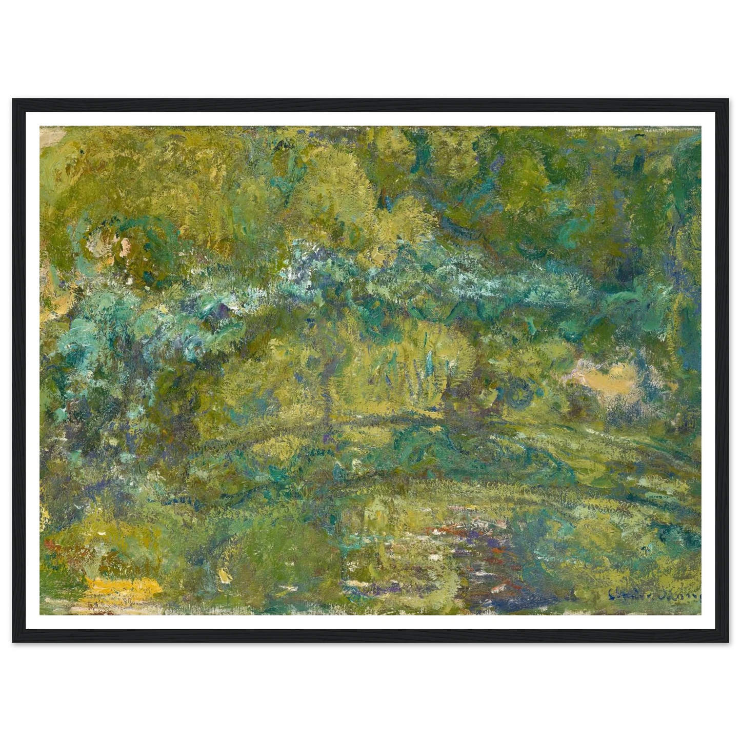 The Footbridge over the Water-Lily Pond (1919) Art Print | Claude Monet - Framed Poster - 30x40 cm / 12x16″ - Black frame