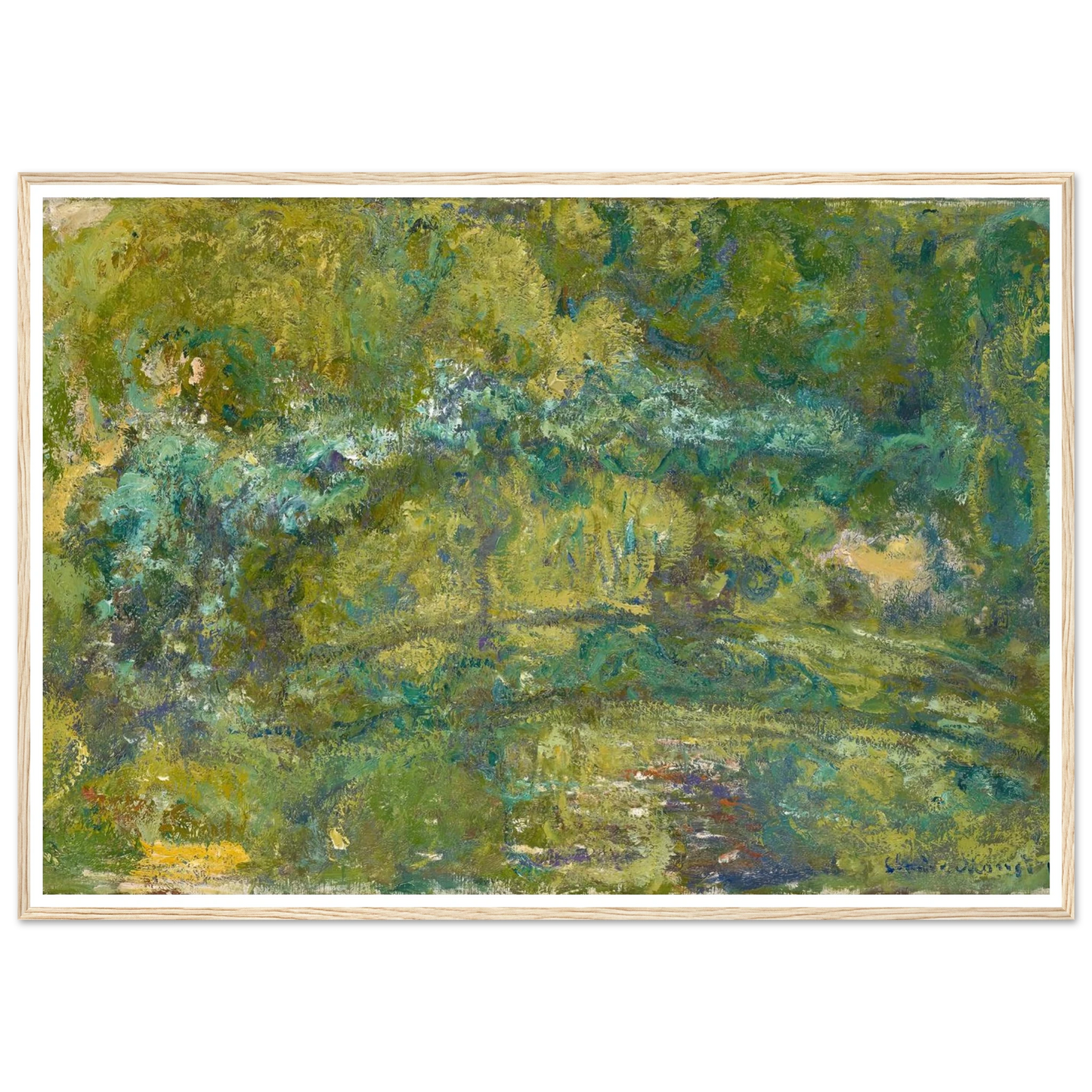 The Footbridge over the Water-Lily Pond (1919) Art Print | Claude Monet - Framed Poster - 30x40 cm / 12x16″ - Black frame