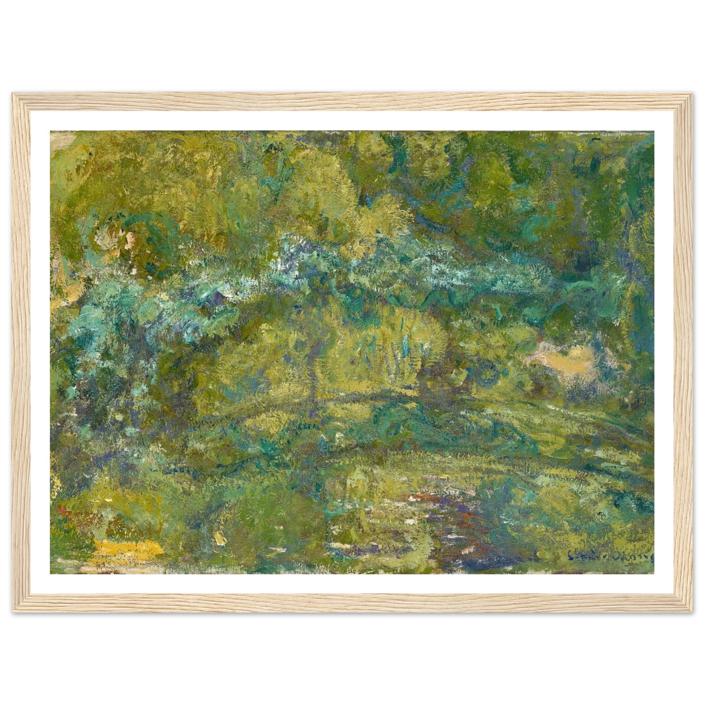 The Footbridge over the Water-Lily Pond (1919) Art Print | Claude Monet - Framed Poster - 30x40 cm / 12x16″ - Black frame