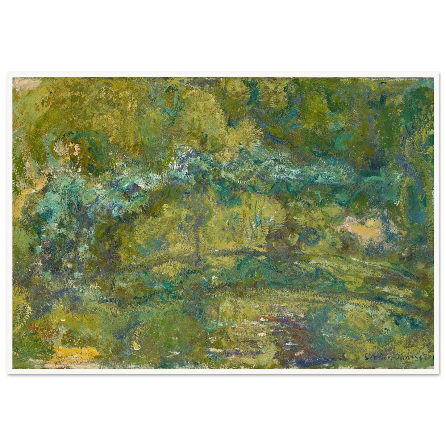 The Footbridge over the Water-Lily Pond (1919) Art Print | Claude Monet - Framed Poster - 30x40 cm / 12x16″ - Black frame