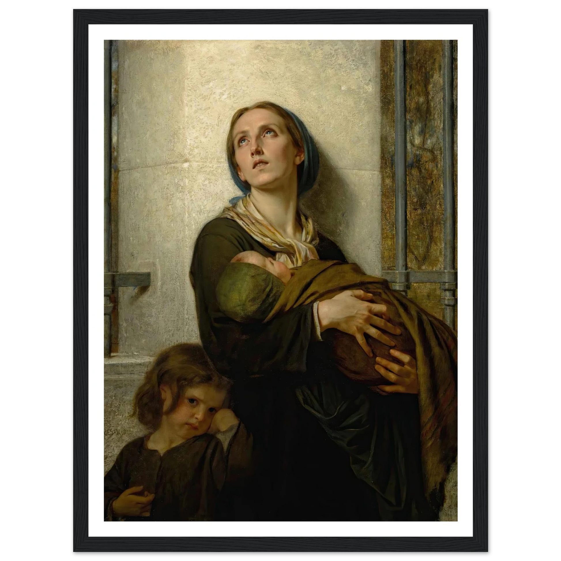 The Forgotten Art Print | Hugues Merle - Framed Poster - 30x40 cm / 12x16″ - Black frame