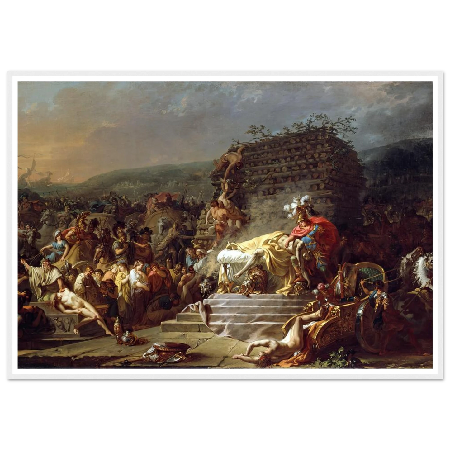 The Funeral of Patroclus (1778) Art Print | Jacques Louis David - Framed Poster - 30x40 cm / 12x16″ - Black frame