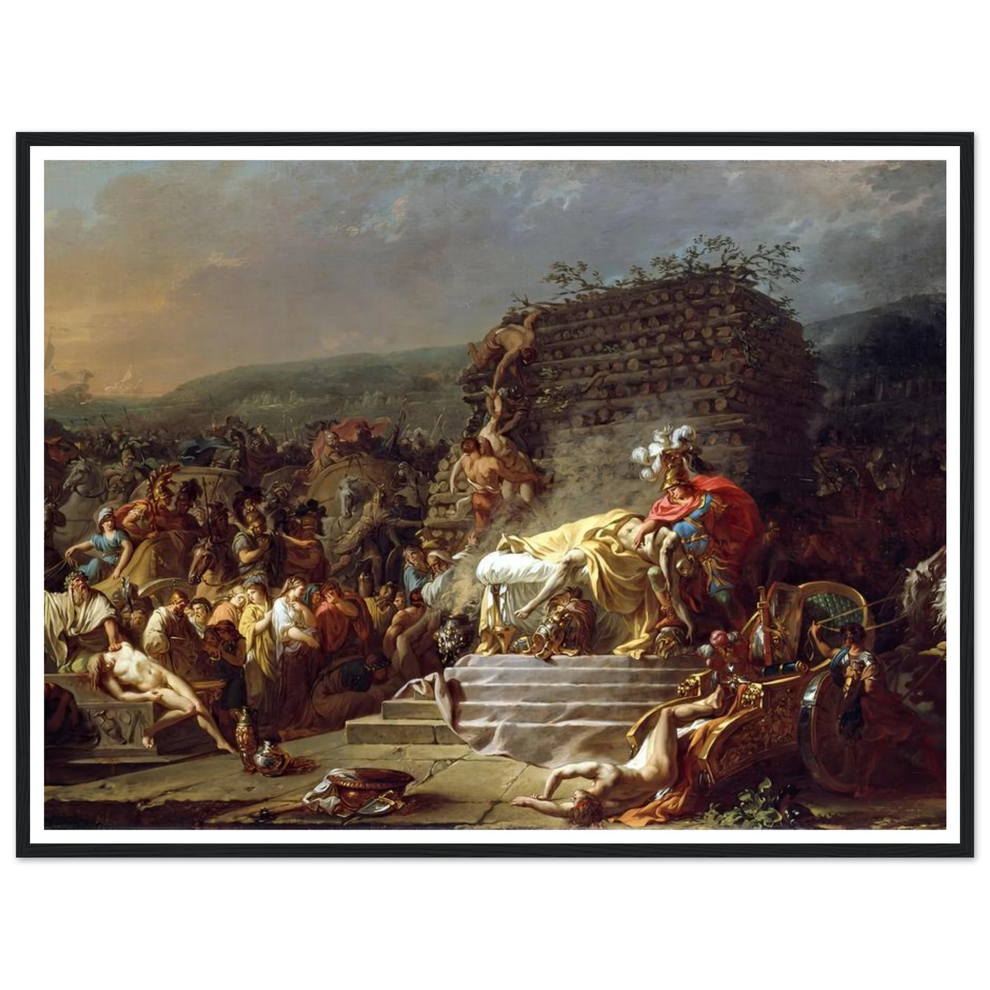 The Funeral of Patroclus (1778) Art Print | Jacques Louis David - Framed Poster - 30x40 cm / 12x16″ - Black frame