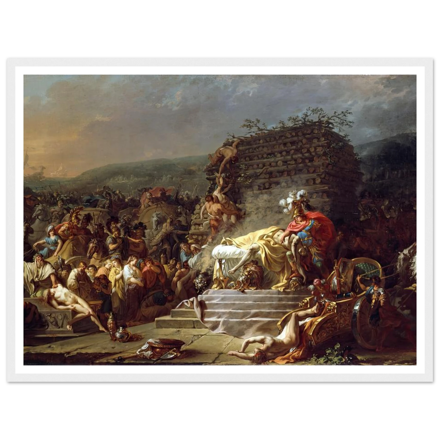 The Funeral of Patroclus (1778) Art Print | Jacques Louis David - Framed Poster - 30x40 cm / 12x16″ - Black frame