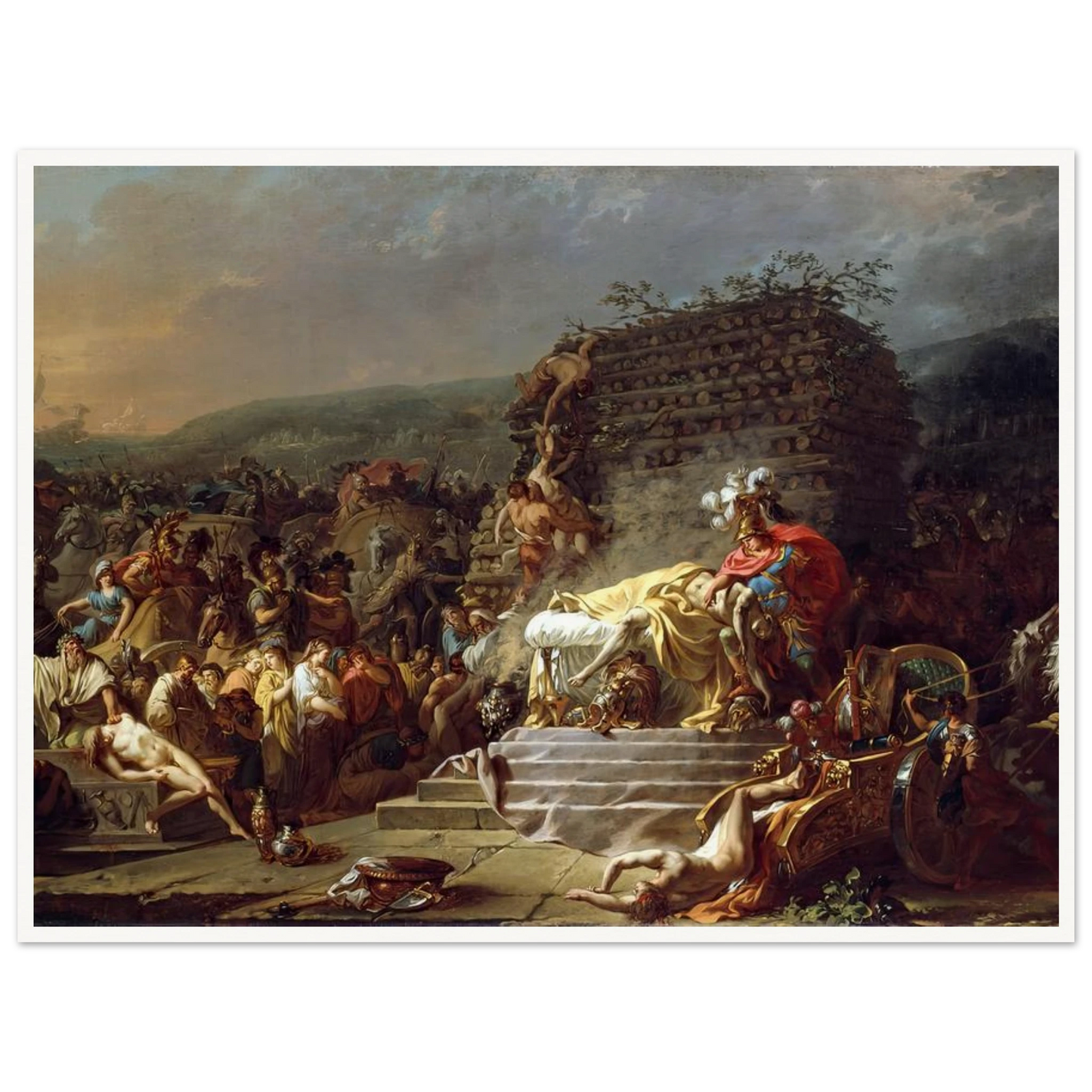 The Funeral of Patroclus (1778) Art Print | Jacques Louis David - Framed Poster - 30x40 cm / 12x16″ - Black frame