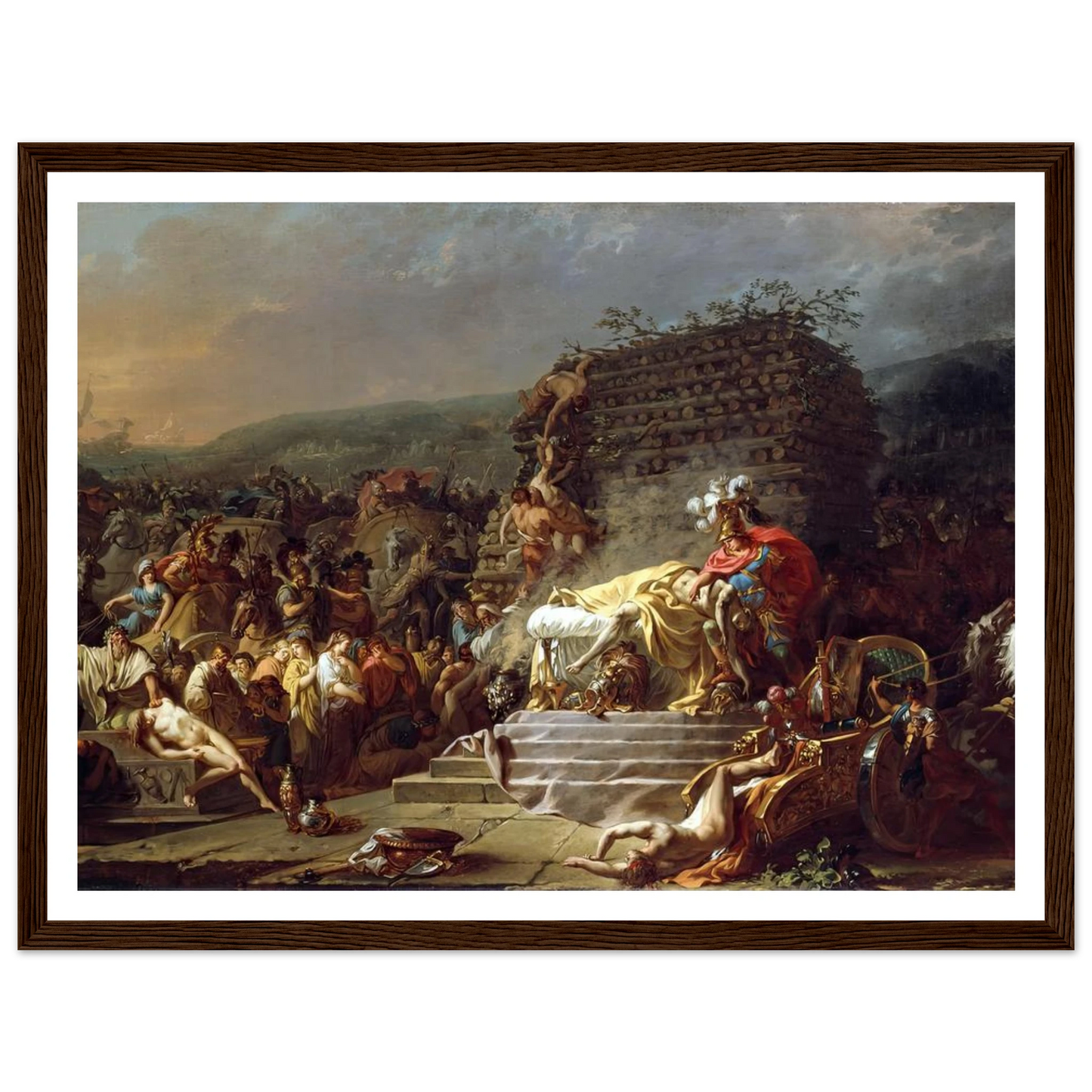 The Funeral of Patroclus (1778) Art Print | Jacques Louis David - Framed Poster - 30x40 cm / 12x16″ - Black frame