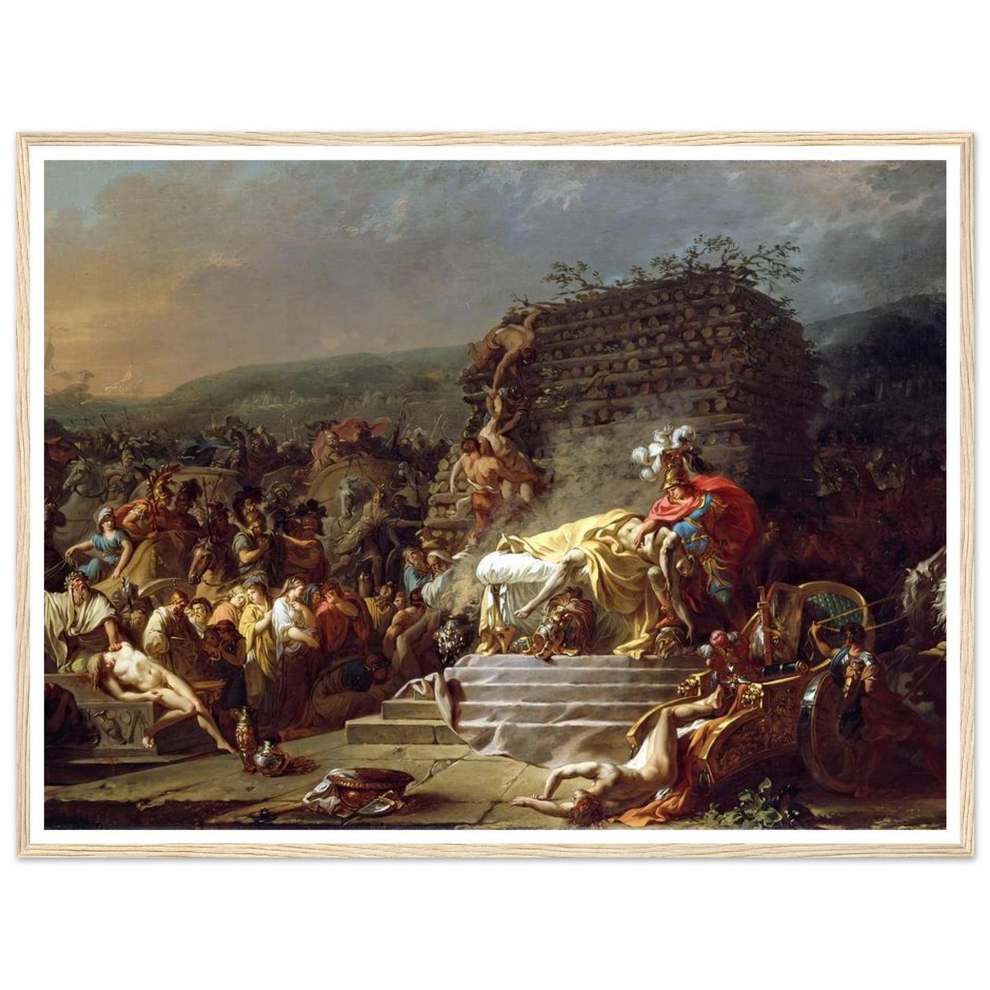 The Funeral of Patroclus (1778) Art Print | Jacques Louis David - Framed Poster - 30x40 cm / 12x16″ - Black frame