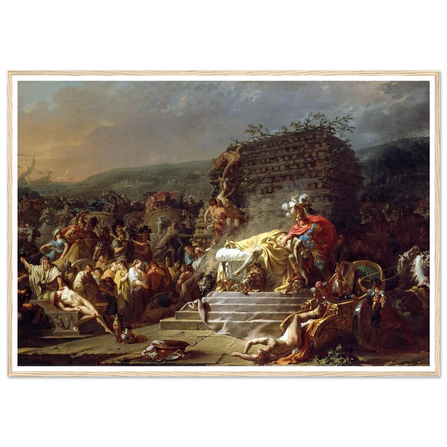 The Funeral of Patroclus (1778) Art Print | Jacques Louis David - Framed Poster - 30x40 cm / 12x16″ - Black frame