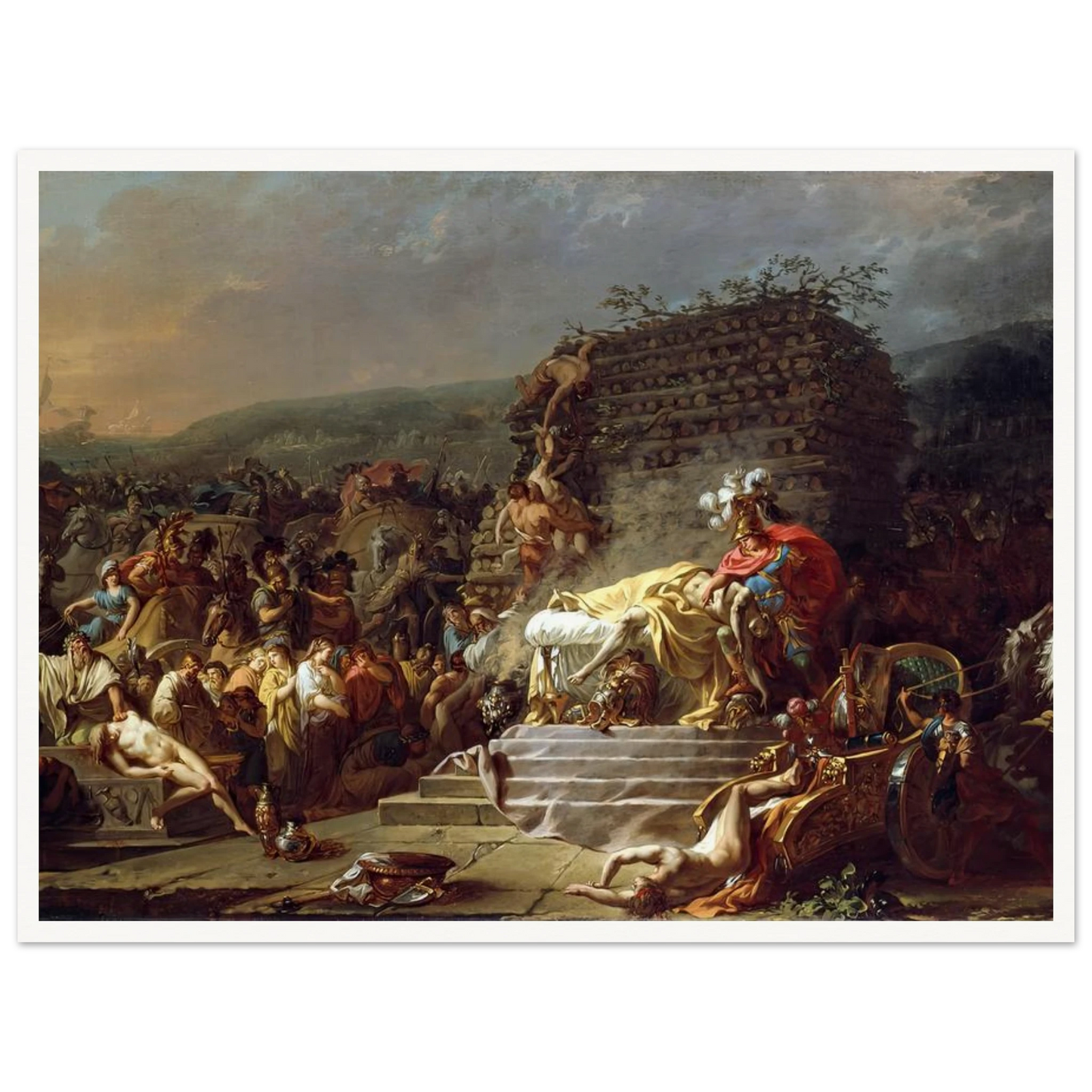 The Funeral of Patroclus (1778) Art Print | Jacques Louis David - Framed Poster - 30x40 cm / 12x16″ - Black frame