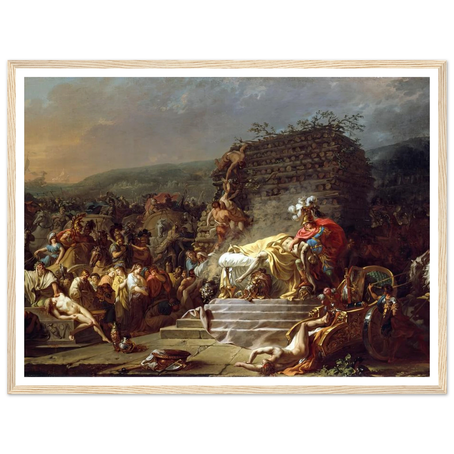 The Funeral of Patroclus (1778) Art Print | Jacques Louis David - Framed Poster - 30x40 cm / 12x16″ - Black frame