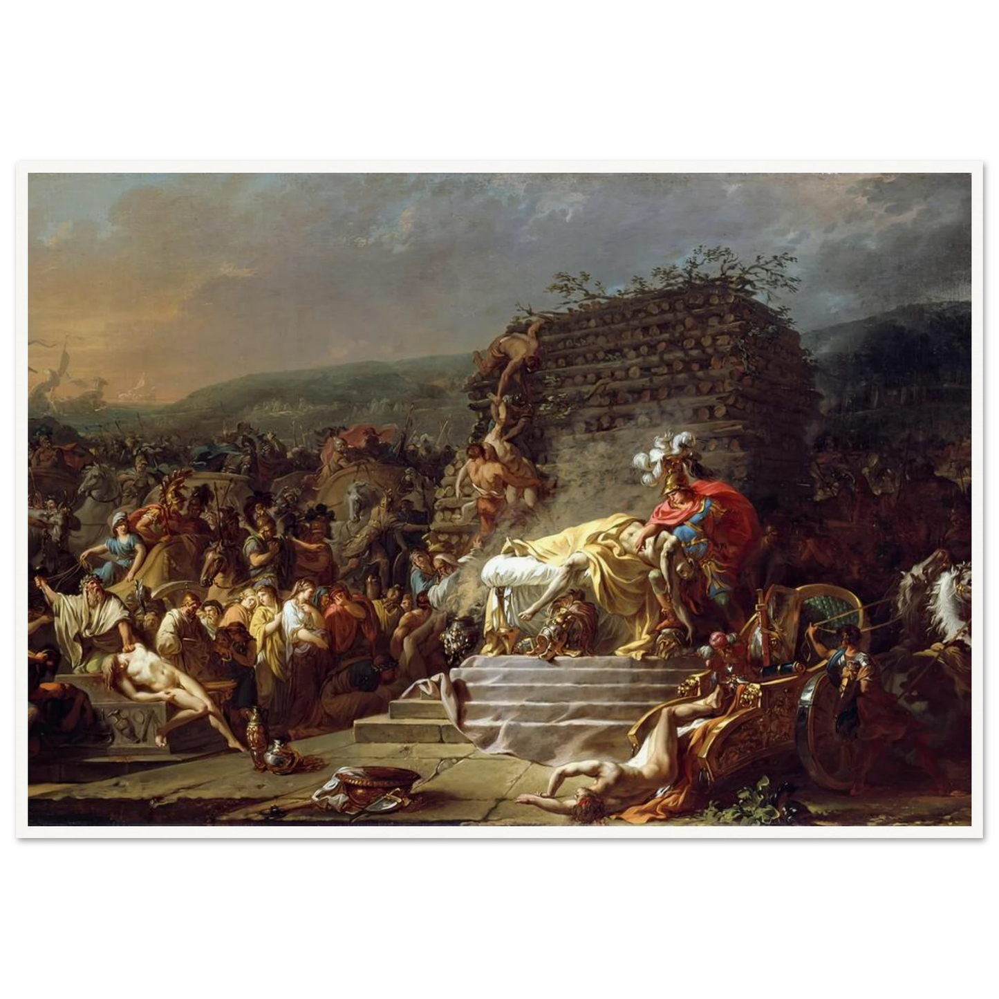 The Funeral of Patroclus (1778) Art Print | Jacques Louis David - Framed Poster - 30x40 cm / 12x16″ - Black frame